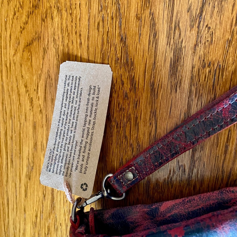 Bed Stu Black and Red Leather Wristlet - Picture 4 of 11